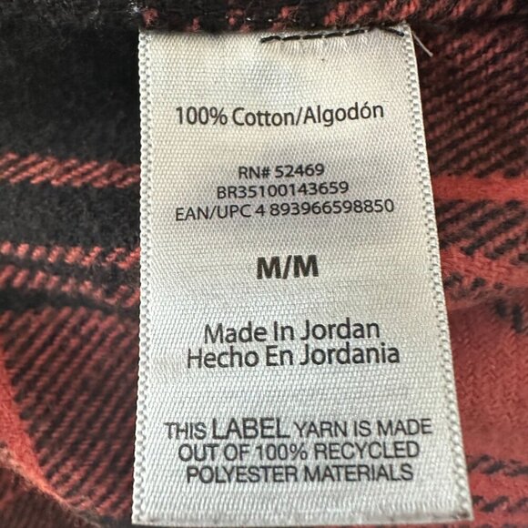 Orange & Black Brahma Medium Flannel Shirt 100% Cotton - Picture 11 of 12